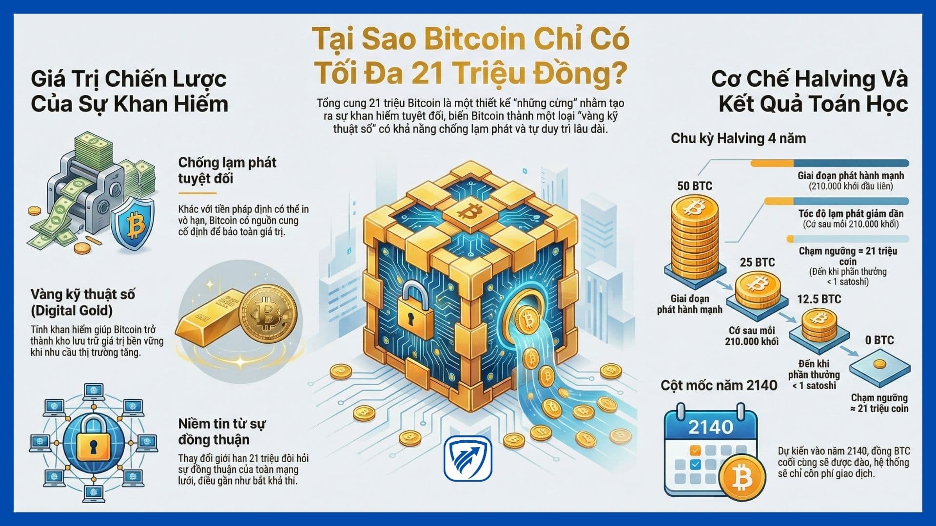 Tại sao bitcoin chỉ có 21 triệu token?
